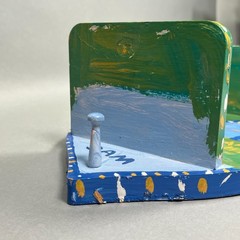 Sam The Dot Man McMillan Folk Art Original Hand Painted Heart Shelf SIGNED, NC