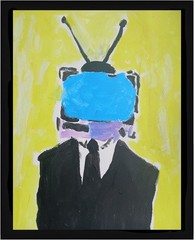 Abstract Expressionism 11 x 14 Watch out Colorful Painting Modern Street Art