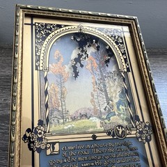 1920s Buzza Motto House By The Side Of The Road Reverse Painted Glass Art Foss