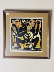 Oluwole Olayemi Nigerian Art West Africa 1982 Signed Framed
