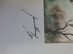 Original Watercolor Art “ SALSBURY“ by Susan Huey 1993 Framed 12″×9.5″