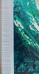 Oil original painting on canvas 10×8 inches Big wave FRAMED