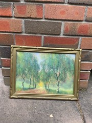Harry Linder „Pepper Tree Drive“ 1920 California Impressionist Pastel Long Beach