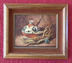 Nel Cary Painting (still life, pottery, tribal) listed