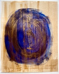MODERN MINIMALIST PAINTING BLUE AND GOLD