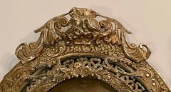 19th C. Miniature Portrait on Porcelain Composer R. Wagner Ornate Bronze Frame
