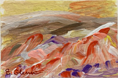 ACEO Original Painting Abstract Landscape Impressionism Acrylic on Paper