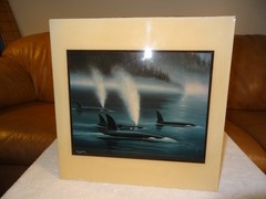 Robert Wyland Whaling Wall 1991 Glazed Ceramic Tile – Signed – 12″L x 12″W