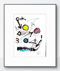 Original Abstract Expressionism 9X12 Paper Primary Minimalist Handmade Signed 8