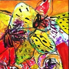 ORIGINAL FLOWERS ART ABSTRACT FLOWERS PAINTING MODERN ART HOME DECOR 12″ #A230