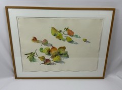 Bernard Chaet -“Pears” August 1981 Framed watercolor-graphite on paper