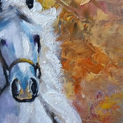 YARY DLUHOS Equestrian Woman Rider Horse Female Figure Original Art Oil Painting