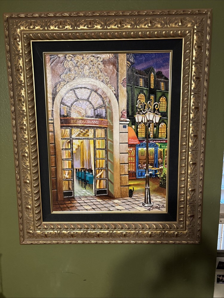 Arkady Ostritsky Beautiful “Charlot Restaurant Original SIGNED 33 1/2”X 28”