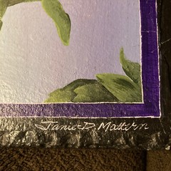 Artichoke Painting Slate Wall Hanging Decor Hand-painted Signed Janie D Mattern
