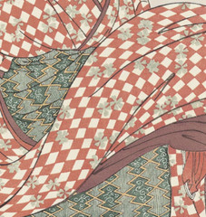 Ukiyo-e Woodblock Print Framed | Kitagawa Utamaro Girl Blowing Vidro 婦女人相十品