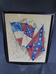 Antique 1890’s Civil War „Lost Cause“ Watercolor Original Painting