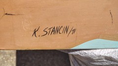 Listed Artist Kenneth Stancin Huge Oil Painting. 48×23 in