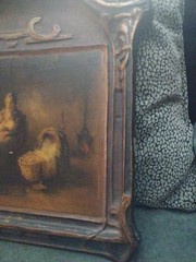 „Mother and ChilPdren In Interior“ eernard De Hoog Original Signed Oil On Board.