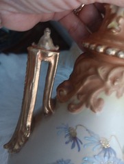 Art Noveau Vase 13X 7. 1 X2 Handmade Paint. Soo Gourgeus 1883 .perfect Cond.