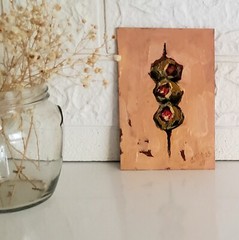Olives Painting Original Oil Art Still Life Abstract Modern Small Wall Artwork
