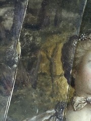 Portrait Of A Lady Early 18th Century Framed Painting 4 1/4” X 4 1/2” Signed