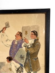 Orig. Vtg Watercolor Painting „The Tea Party 1773“ Revolutionary War 1931 Framed
