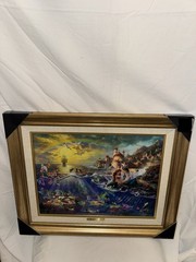 THOMAS KINKADE – THE LITTLE MERMAID – 22″ x 18″ CANVAS Painting w/COA