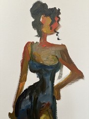 Oil Painting Portrait Girl Fashion Boudoir 16″x20″ Canvas Original Signed BVC