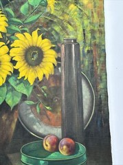 LADSISLAO SZODY PAINTING STILL LIFE SUN FLOWERS FLORAL FRUIT FAMOUS LISTED 30″