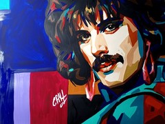 portrait of Freddie Mercury, Queen, pop art, paper, acrylic, handmade