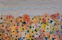 ORIGINAL Painting SIGNED ready to hang 24 by 36″ wall art Decor Spring Flowers