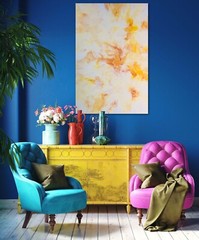 original abstract paintings on canvas 24 x 36 x 1.5 acrylic resin yellow hues