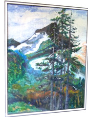 Framed Oil Painting „The Sierras“ Landscape / impressionism plein air