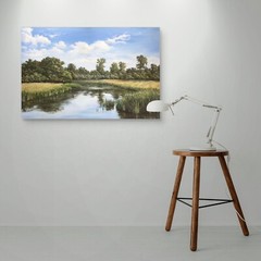 River Landscape 017 Original Acrylic Painting – Framed