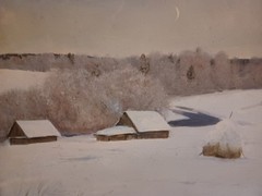Painting „Winter Evening“ by V.M. Chudnov, “ Зимний Вечер“ В. М. Чуднов 1982