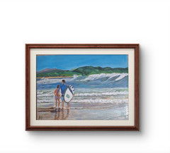 Original Coastal 9×12 Acrylic Painting Ocean Waves Beach Wall Art Ready to Hang