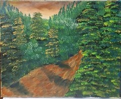 Forest Road, Acrylic Painting – 16×20 Hand Painted Artwork on Canvas