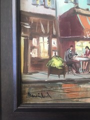 Vintage Monmartre Paris France Signed and Framed Original Painting 25″ x 22″