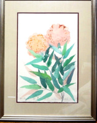 1989 MAUI HAWAII artist MARGARET BEDELL WATERCOLOR ARTWORK- FAMILLE VERTE III