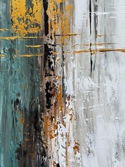Original Acrylic Painting golden brown turquoise livingroom home wall art