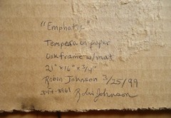 ROBIN JOHNSON, TEMPERA ON PAPER, EXPRESSIONIST ABSTRACTION DRIP TECHNIQUE MODERN