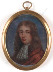 „Portrait of a young gent“, Anglo-Dutch oil on copper miniature, ca. 1660