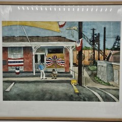 Ellen Lanyon (American 1926-2013) Port Deposit Tricentennial Watercolor Painting