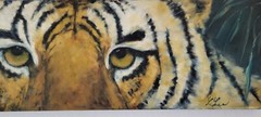 original tiger painting by Sedona artist Linda Lee 16″ x 58″ unframed