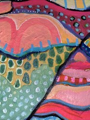 Jazz Cat Abstract, Colorful, Original Hand Made Acrylic Painting, 16×20 Canvas.