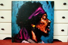 JIMI HENDRIX OIL PAINTING original rock & roll Canvas Wall Art Vintage Unframed