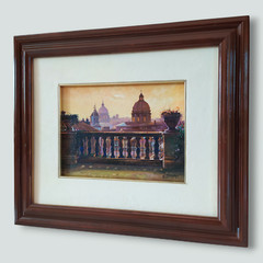 Enrico Sereni View of Rome at Sunset Contemporary Art Original Oil Painting sign