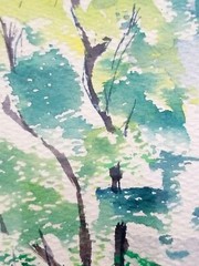 Original Watercolor Painting North Carolina Mountainside Signed by Artist Framed