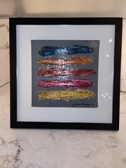 Framed 13 Inch Original Signed Modern Abstract Acrylic Oil Painting New w/ COA