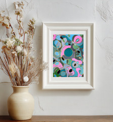 Painting Original Abstract Colorful Matted 11″x14″ Modern Art Acrylic Jimarieart